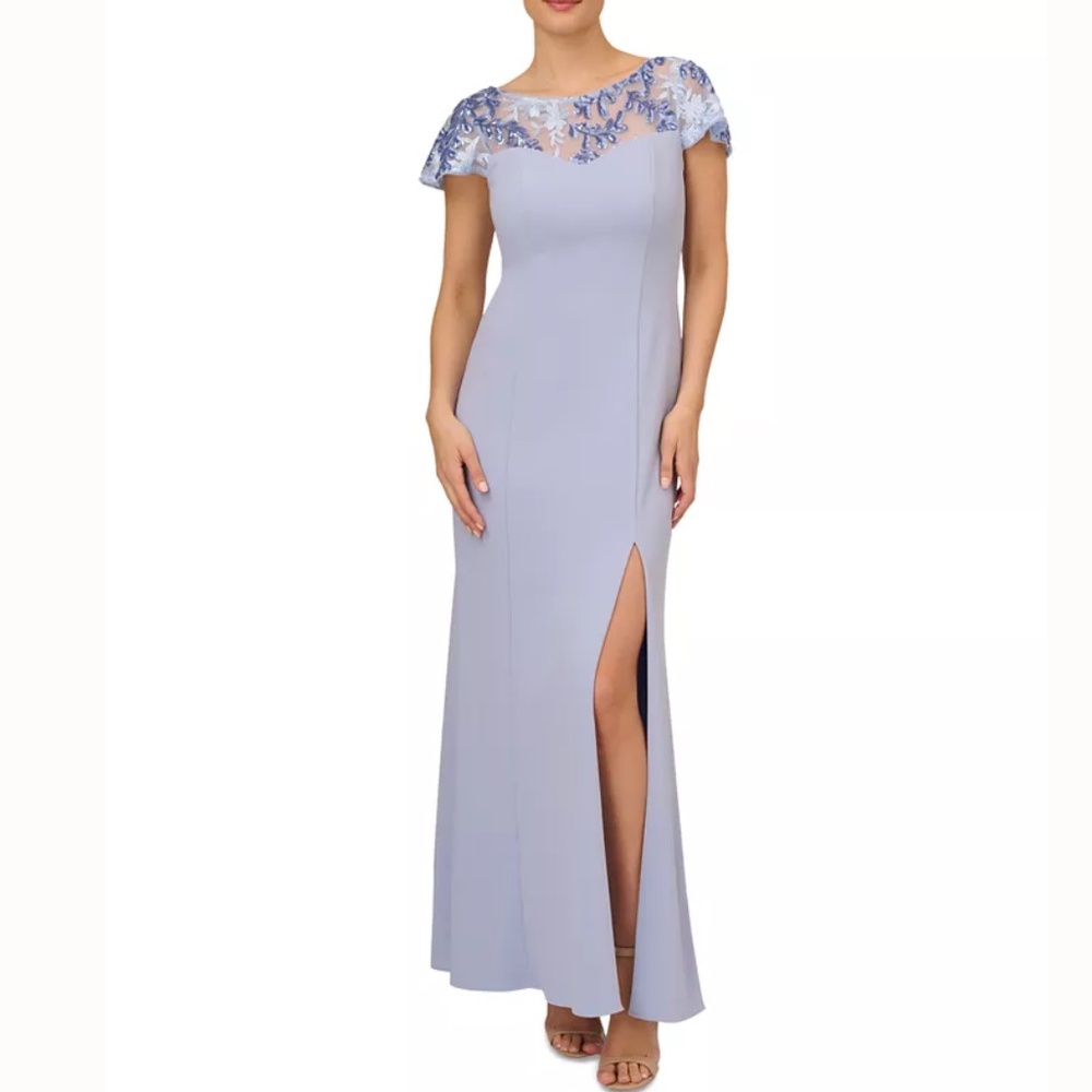 Adrianna Papell -‎ Embellished Knit Crepe Gown
